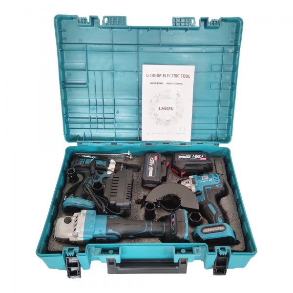 * PROMO* , Trusa 3 piese cu acumulator, German Meister , Masina de insurubat cu impact, Autofiletanta & Polizor unghiular, Model nou