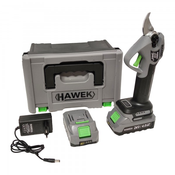 Foarfeca cu 2 acumulatori, Havek , Model nou , Brushless , 24 V , 4 Ah , 30 mm deschidere