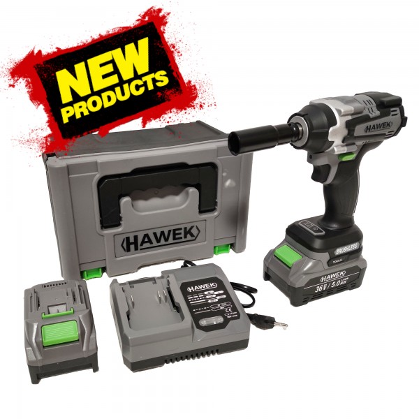 Masine de insurubat cu impact 2 in 1 , Model nou , Brushless , Havek , 36 V , 5 Ah , Tubulara 19 mm inclusa