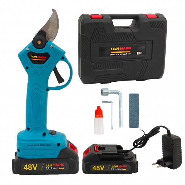 Foarfeca pe acumulator, LEIH-MANN , 2 acumulatori 48 V, incarcator, Brushless