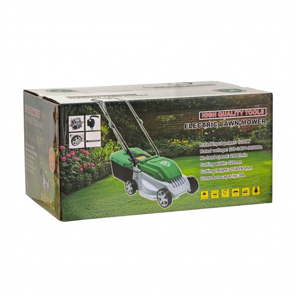 Masina electrica de tuns iarba 1200 W, 2800 Rpm, reglaj pe 3 trepte, taiere 320 mm, cutit inclus