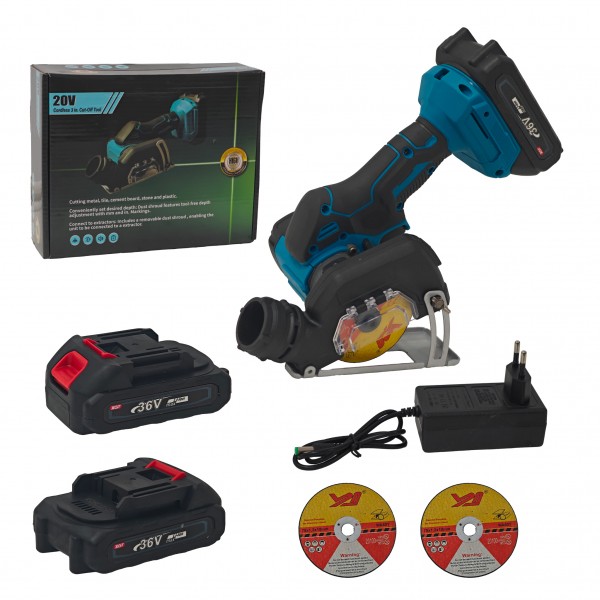 Mini Polizor Circular Multifuncțional 3 în 1 German Meister XGT 36V, Acumulator 3Ah, Disc 76 mm, Reglaj Adâncime, Racord Aspirare, pentru Metal, Gresie, Piatră și Plastic