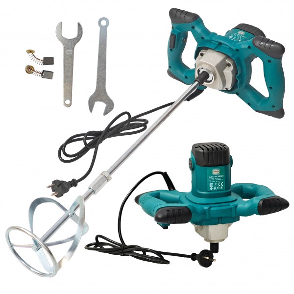 Malaxor Electric Profesional German Meister 2200 W, M14, 0-800 RPM, Paletă 120 mm, pentru Adeziv, Glet, Mortar, Șapă și Vopsea