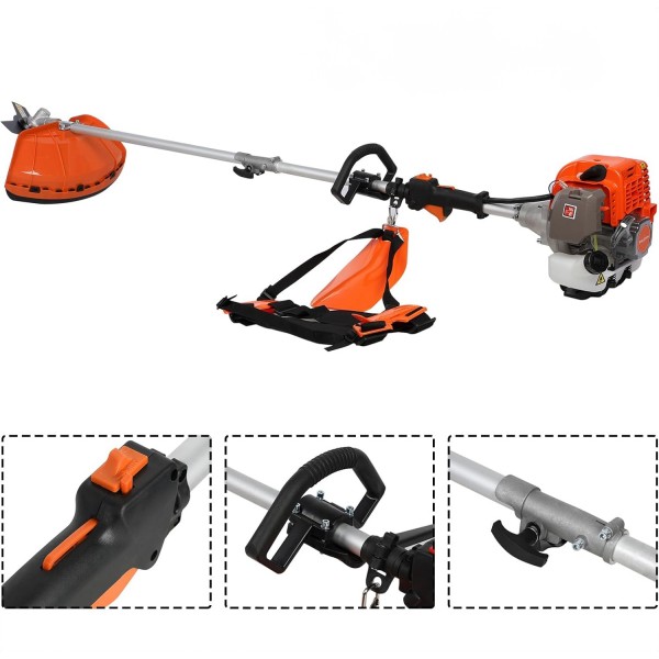 Motocoasa multifunctionala 5 in 1, Tija prelungitoare, Multiple accesorii, Motor 2T, 5.6 Cp, Model nou