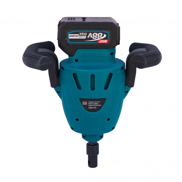 Motoburghiu și Mixer Electric 2 în 1 German Meister 21V, 500W, 2200 RPM, Acumulator XGT 88V 10Ah, Burghiu pentru Pământ și Paletă de Amestecare Incluse