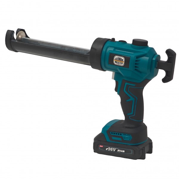 Aparat Electric pentru Silicon și Adezivi German Meister 36V, Acumulator Li-Ion, Presiune 250 Kg, LED Profesional, Cartușe 300 ml