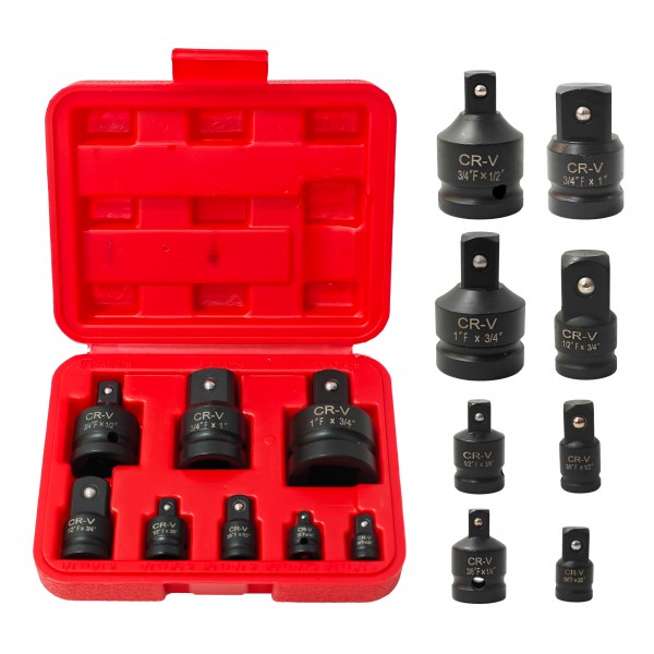 Set Adaptoare Profesionale de Impact CR-V 8 Piese, 1/4", 3/8", 1/2", 3/4" și 1", pentru Chei de Impact și Tubulare