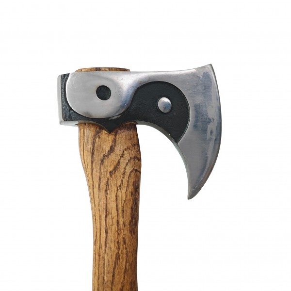 Topor Camping și Bushcraft Compact, 270 mm, 835 g, Lamă din Oțel Călit, Coadă din Lemn