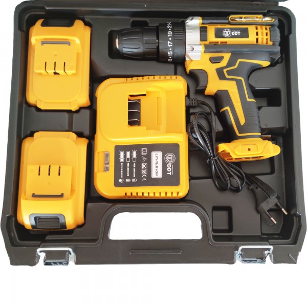 Autofiletanta cu 2 acumulatori 21 V, 3 Ah, incarcator + 24 accesorii , DDT-GB , Model nou , 1350 Rpm , 10 mm