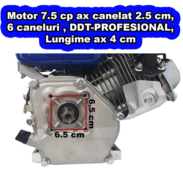Motor pe benzina DDT-Profesional 7.5 Cp, Ax canelat 25 mm, 4 timpi, 200 CC, 3.6 L Rezervor