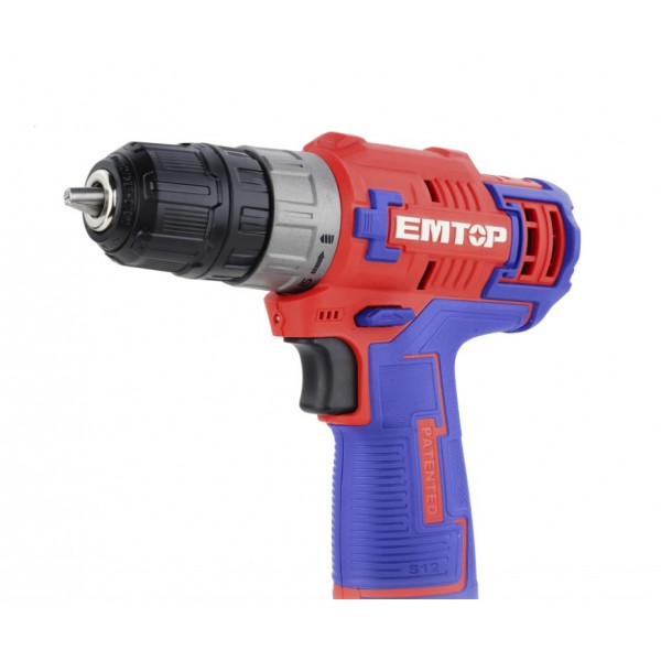 Masina de gaurit si insurubat cu impact, cu 1 baterie 1.5Ah, incarcare prin cablu tip C, 20Nm, fara incarcator - ECDL12510, EMTOP