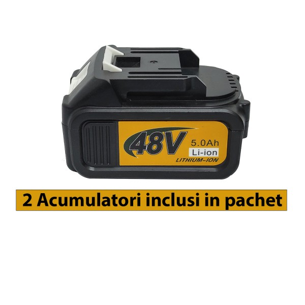 Polizor unghiular , Flex cu acumulator , Mustang , 48 V , 5 Ah , 8100 rpm , 980 W , 125 mm