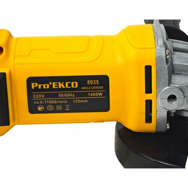 Polizor unghiular cu variator, Pro'EKCO, 1400 W, 11.000 Rpm , disc 125 mm, Model nou Polizor unghiular cu variator, Pro'EKCO, 1400 W, 11.000 Rpm , disc 125 mm, Model nou