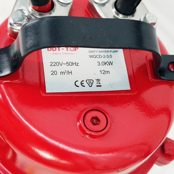 Pompa apa murdara (WC, fosa, hazna), cu Cutit Tocator si Plutitor, DDT, WQCD-2-3.0, 3000W + Furtun pompier, 20 metri, 2 toli,MAX 20m³/h