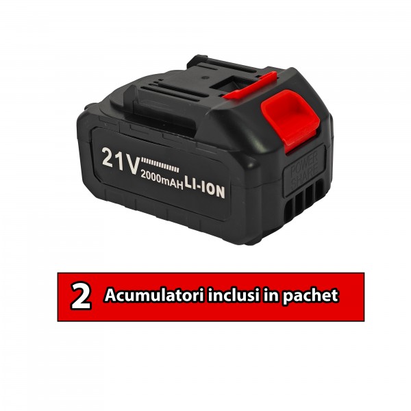 Masina de tuns oi pe acumulator , 21 V, 2000mAh, 2 acumulatori, accesorii incluse, cutie de transport si depozitare