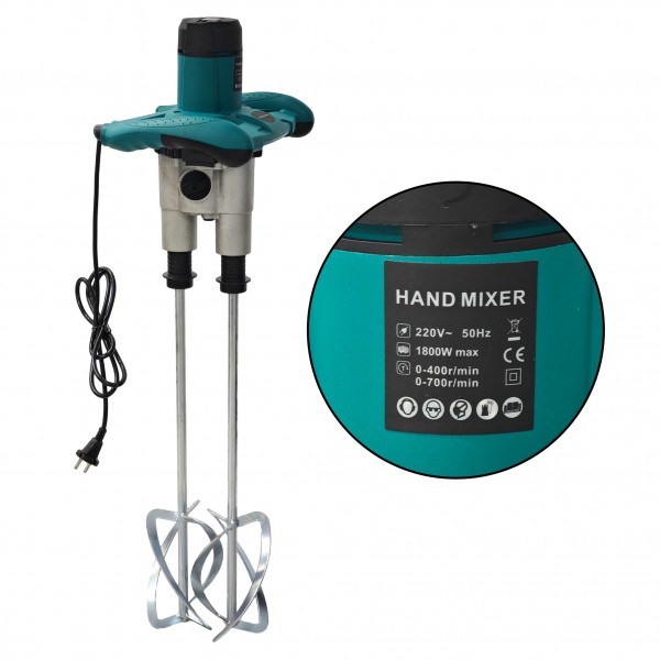 Mixer electric dublu, 6 trepte de viteza (400-700 rpm), 1800 W, Model nou Mixer electric dublu, 6 trepte de viteza (400-700 rpm), 1800 W, Model nou