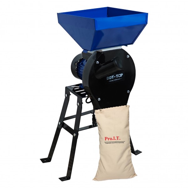 Moara electrica cu suport din metal pentru cereale si stiuleti (2 in 1), DDT-TOP, Cuva Mare, motor 4.2 kw