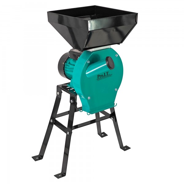 Moara electrica cu suport din metal pentru cereale si stiuleti (2 in 1), DDT-PRO.I.T. Cuva Mare, motor 3,9 kw , 3000 rpm
