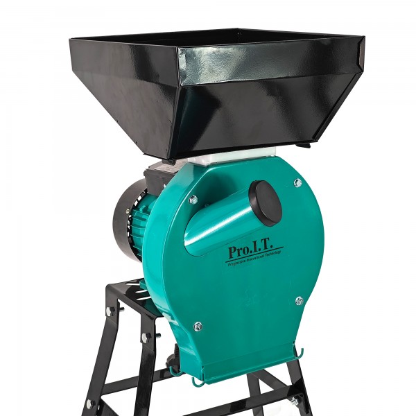 Moara electrica cu suport din metal pentru cereale si stiuleti (2 in 1), DDT-PRO.I.T. Cuva Mare, motor 3,9 kw , 3000 rpm