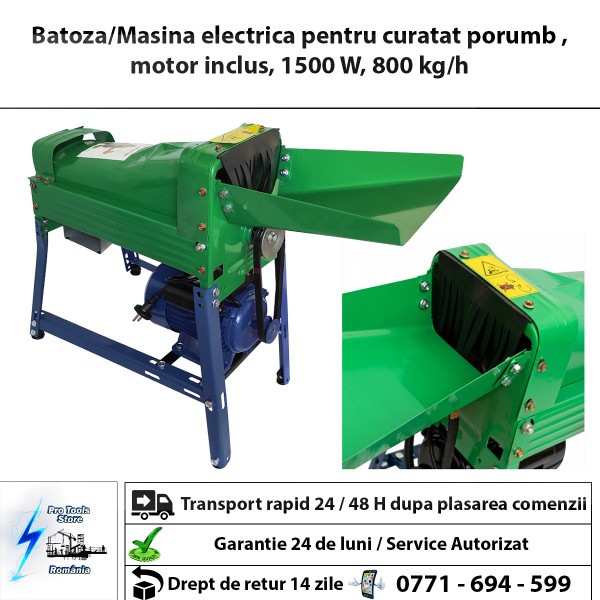 Batoza/Masina electrica pentru curatat porumb , motor inclus, 1500 W, 800 kg/h