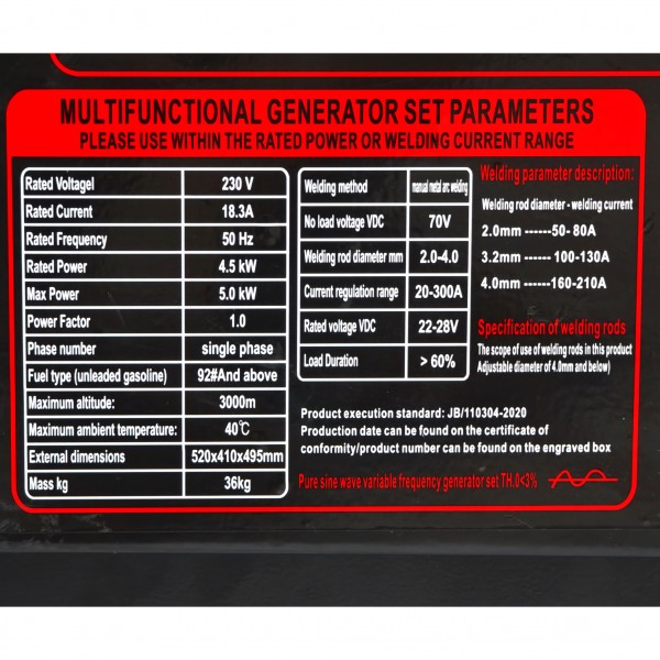 Generator Curent si Sudura DDT Profesional MY5000 – 13 CP, Consum Redus, 12h Autonomie
