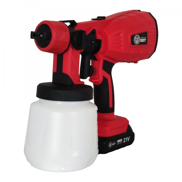 Pistol de vopsit cu acumulator , Rezervor 1000 Ml , 21 V , 3 Ah , jet reglabil , 2 acunulatori & incarcator