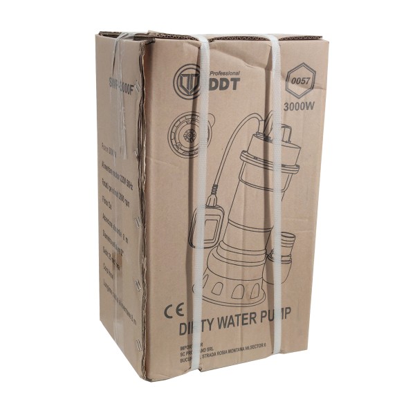 Pompa pentru apa murdara , cu plutitor si tocator , 3000 W , Adancime evacuare maxim 8 Metri, corp inox