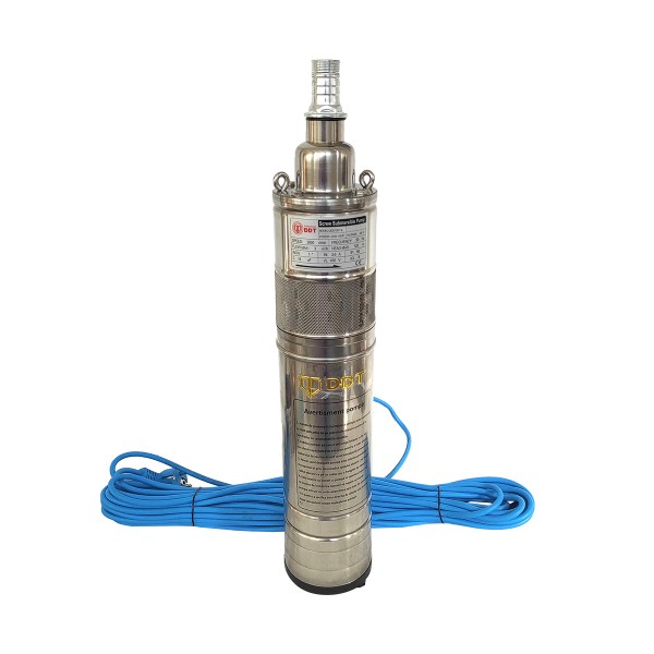 Pompa submersibila, DDT, QGD120, Inox complet, suruburi inox, sita protectie, 20 m cablu, 120 m, 3 m³/h