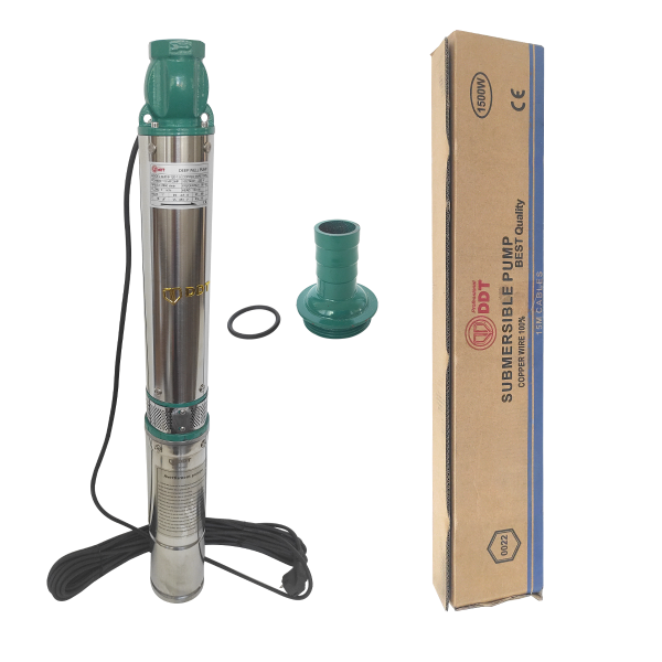 Pompa submersibila de mare adancime, DDT, QJD120-1.5, 1500 W, Inox, 8 turbine . apa curata