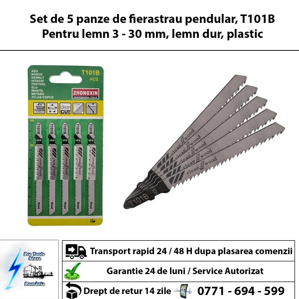 Set de 5 panze de fierastrau pendular, T101B