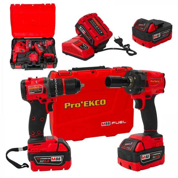 Trusă Profesională 2 în 1 Pro'Ekco M88 Brushless – Putere, autonomie și performanță pentru orice lucrare