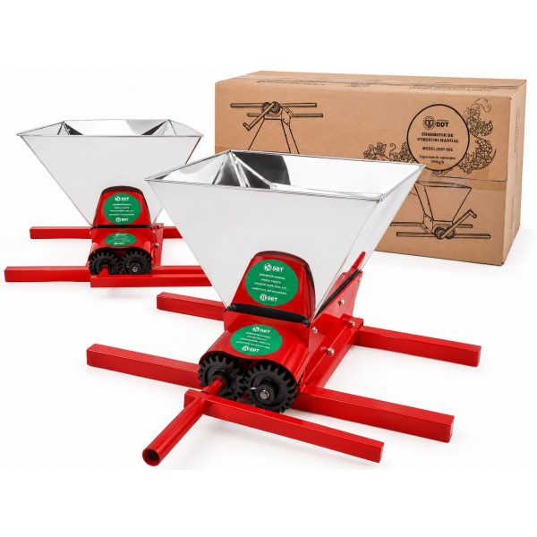Zdrobitor manual pentru struguri și fructe DDT HGP-50S, cuvă inox, capacitate 300 kg/h, acționare manuală