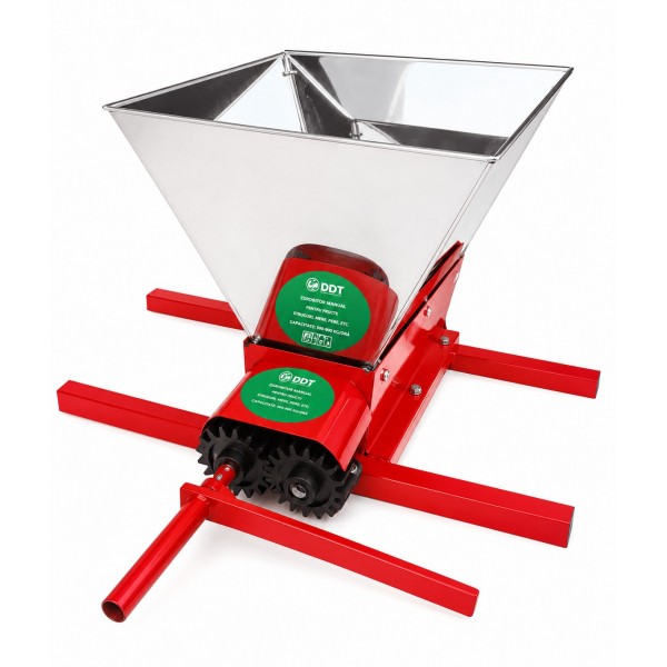 Zdrobitor manual pentru struguri și fructe DDT HGP-50S, cuvă inox, capacitate 300 kg/h, acționare manuală
