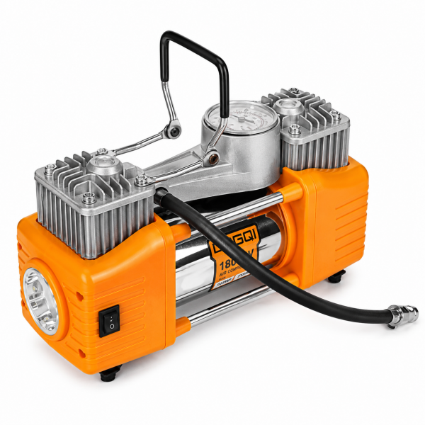 Compresor auto DINGQI 12V 180W cu lanternă LED – 150 PSI, 40 L/min, alimentare la brichetă, model Heavy Duty Compresor auto DINGQI 12V 180W cu lanternă LED – 150 PSI, 40 L/min, alimentare la brichetă, model Heavy Duty