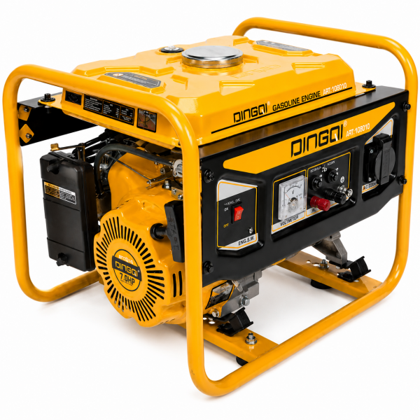 Generator de curent pe benzină DINGQI 1000W, 220V – Motor 2.9 CP, rezervor 6L, pornire manuală