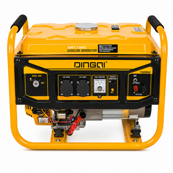 Generator de curent pe benzină DINGQI 2000W, 220V – Motor 7.0 CP, rezervor 15L, AVR, pornire manuală