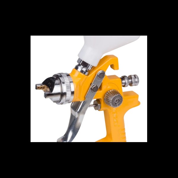 Pistol de vopsit pneumatic DINGQI cu cană superioară 600 ml, duză 1.5 mm – alimentare gravitațională, profesional