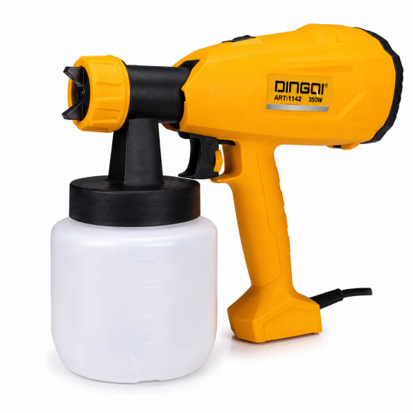 Pistol electric pentru vopsit DINGQI 350W – Sistem HVLP, rezervor generos, reglaj debit vopsea