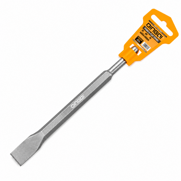 Daltă Lată SDS-Plus DINGQI 14 x 350 mm – Daltă pentru Beton, Zidărie și Îndepărtarea Tencuielii