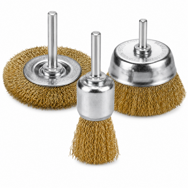 Set 3 Perii din Sârmă pentru Bormașină DINGQI – Perie Cupă, Perie Disc și Perie Tip Pensulă, Tijă 6 mm