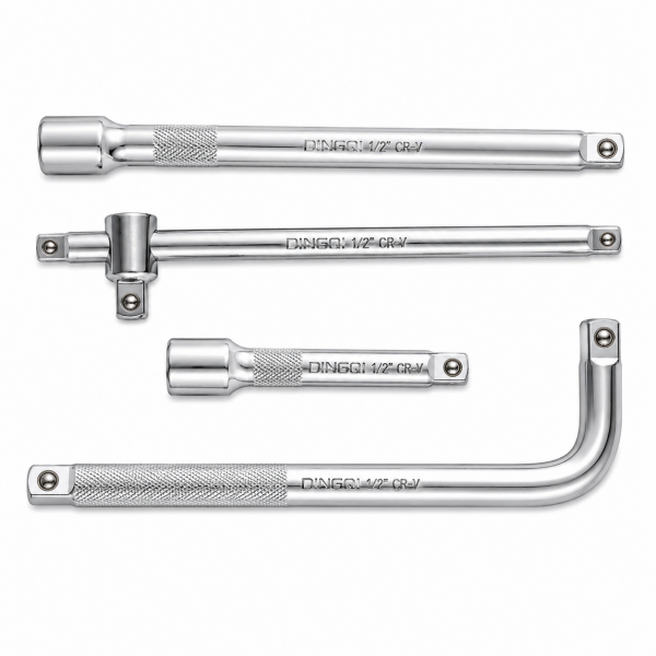 Set 4 Prelungitoare pentru Tubulare DINGQI 1/2" CR-V – Extensii Profesionale pentru Chei Tubulare și Clichet