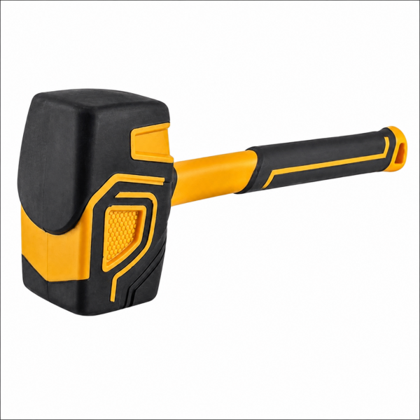 Ciocan din Cauciuc ROTEK 32 OZ (1014 g), Mâner din Fibră de Sticlă, Negru-Portocaliu, Anti-Șoc