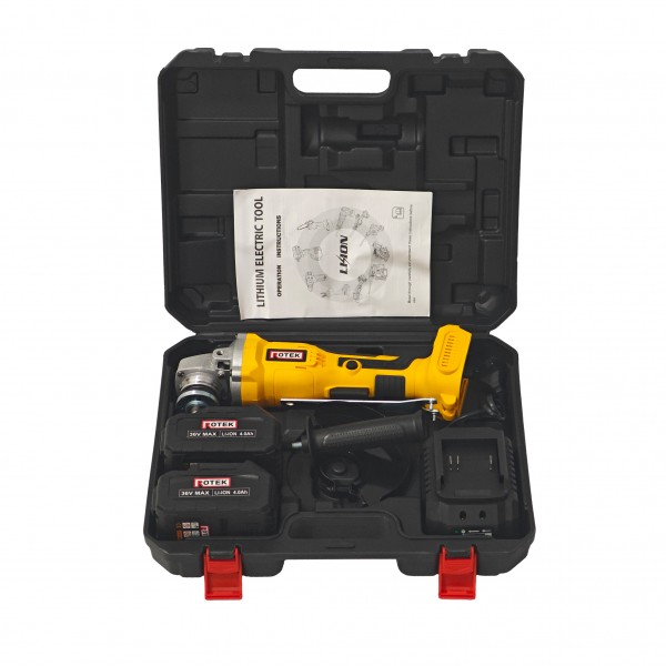 Polizor Unghiular (Flex) ROTEK cu 2 Acumulatori 36V 4Ah, Disc 125 mm, 8500 RPM, Încărcător și Valiză Transport