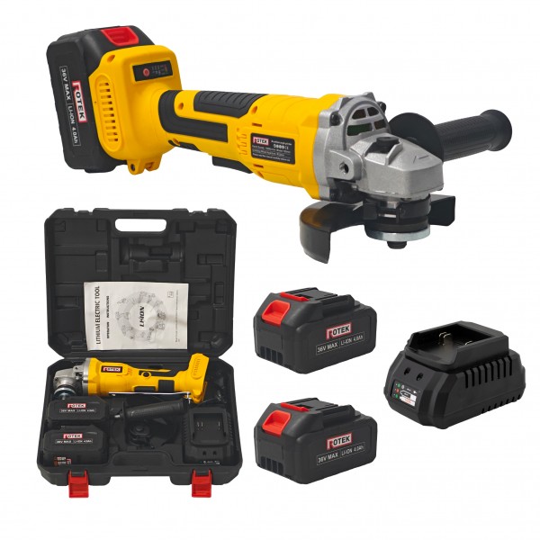 Polizor Unghiular (Flex) ROTEK cu 2 Acumulatori 36V 4Ah, Disc 125 mm, 8500 RPM, Încărcător și Valiză Transport