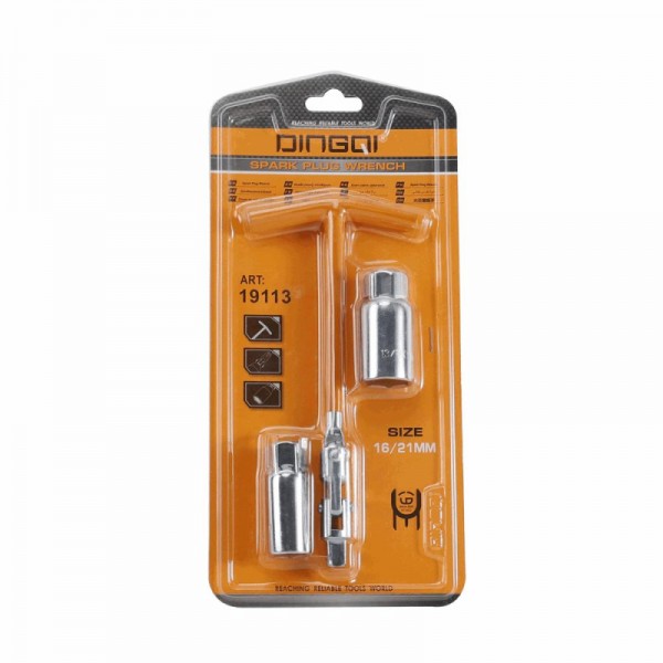 Cheie pentru Bujii DINGQI 16 x 21 mm, Oțel CR-V – Cheie Tubulară Articulată pentru Demontare și Montare Bujii