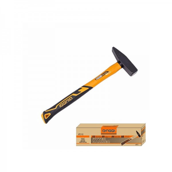 Ciocan de lăcătuș DINGQI 1000 g cu mâner din fibră de sticlă – Cap din oțel forjat, mâner TPR + PVC