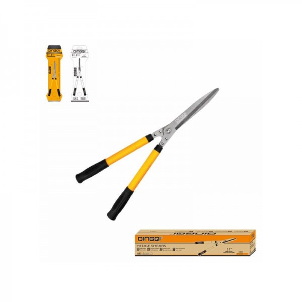 Foarfecă pentru gard viu DINGQI 11" cu mâner telescopic – Lame din oțel 65Mn, pentru tunderea arbuștilor și gardului viu