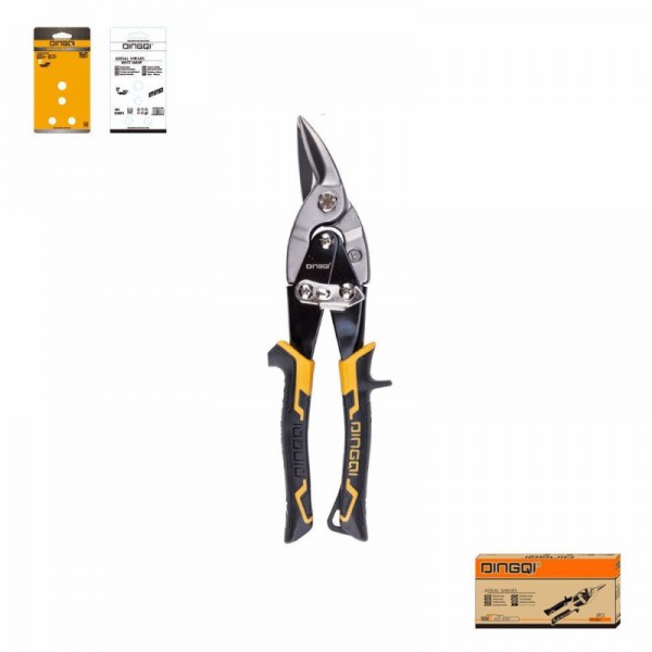 Foarfecă pentru profile metalice cu tăiere stânga 10" (255 mm) DINGQI – Cr-V, pentru tablă și profile metalice