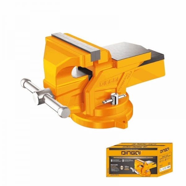 Menghină de banc DINGQI 5" (125 mm) – 7,5 kg, corp din fontă, nicovală integrată, pentru atelier și service