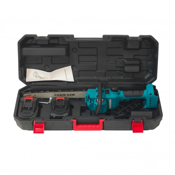 Drujbă Electrică ROTEK 12 Inch cu 2 Acumulatori Li-Ion 48V, Lamă 12", 1 Lanț și Încărcător – Fierăstrău Electric cu Acumulator